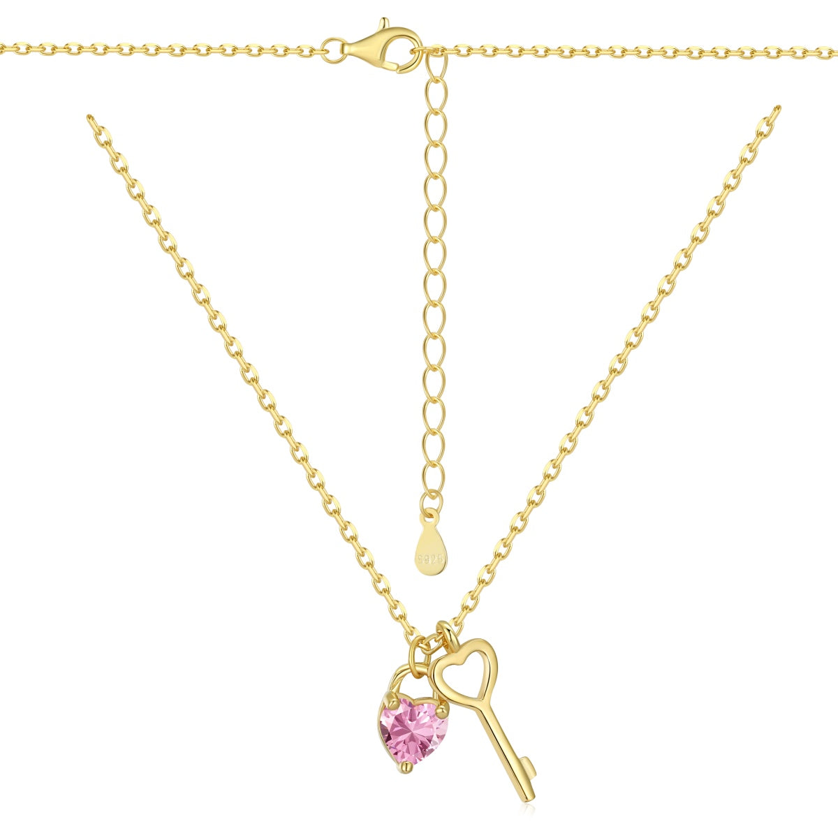 18K KEYXHEART NECKLACE