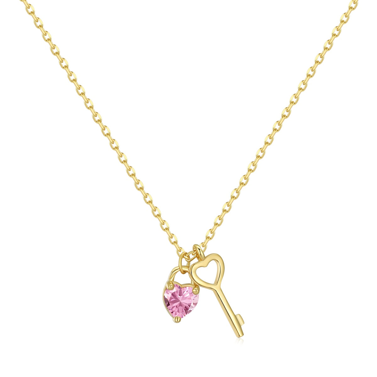 18K KEYXHEART NECKLACE