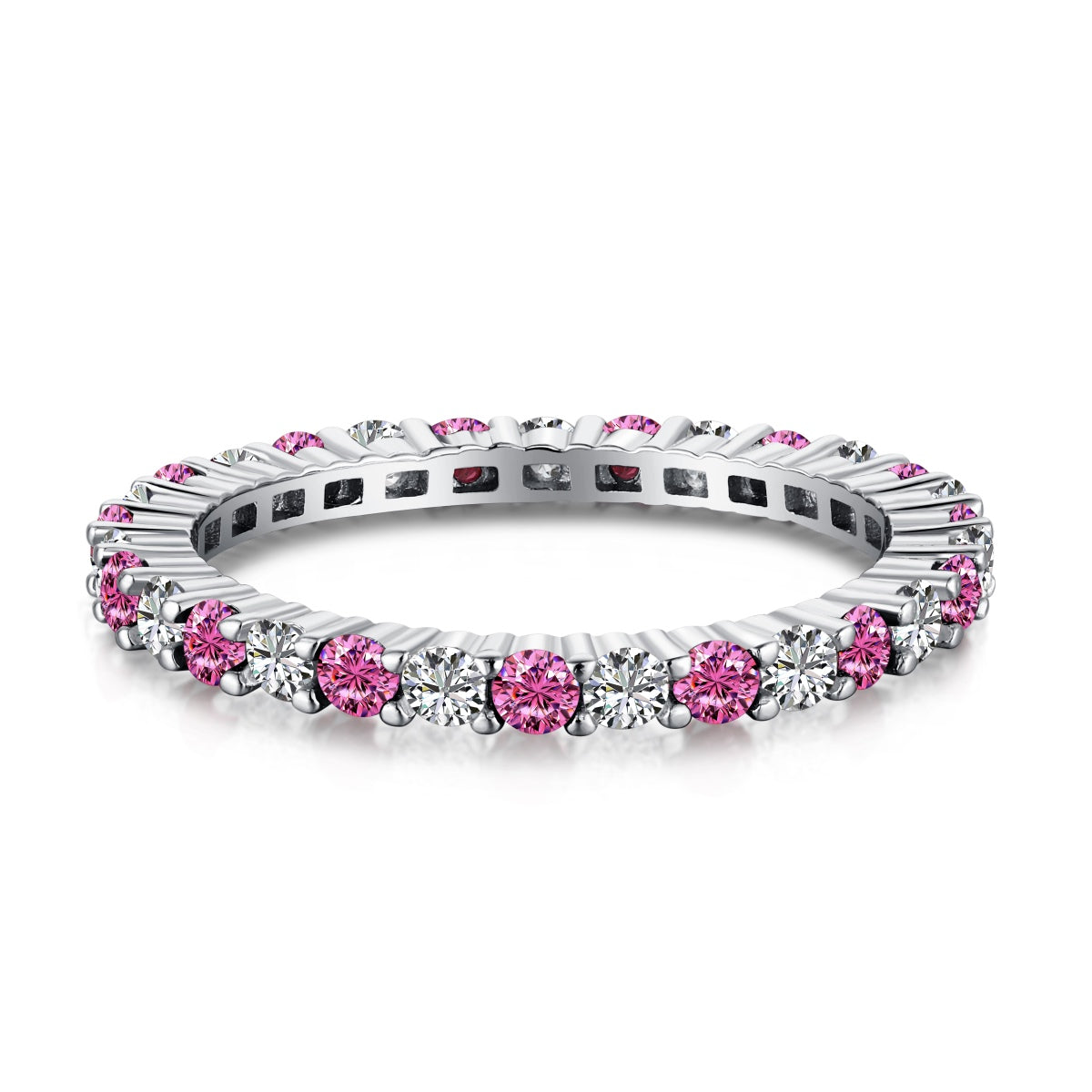 PINK GEMSTONE STERLING SILVER RING